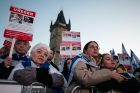 Demonstrace na podporu Izraele v Praze na Staroměstském náměstí