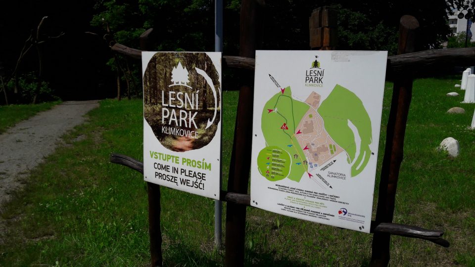 Lesní park poblíž Lázní Klimkovice