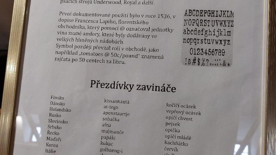 Znak zavináč není žádná novinka