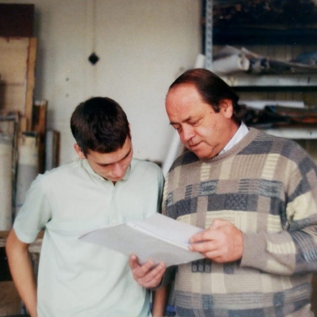 Pavel Adamec ve školním ateliéru kolem roku 2000 | foto: Kateřina Makar Václavková