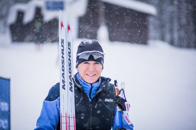 Kateřina Neumannová s běžkami na Churáňově  (únor 2018) | foto: Petr Lundák,  MAFRA / Profimedia